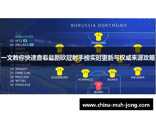 一文教你快速查看最新欧冠射手榜实时更新与权威来源攻略